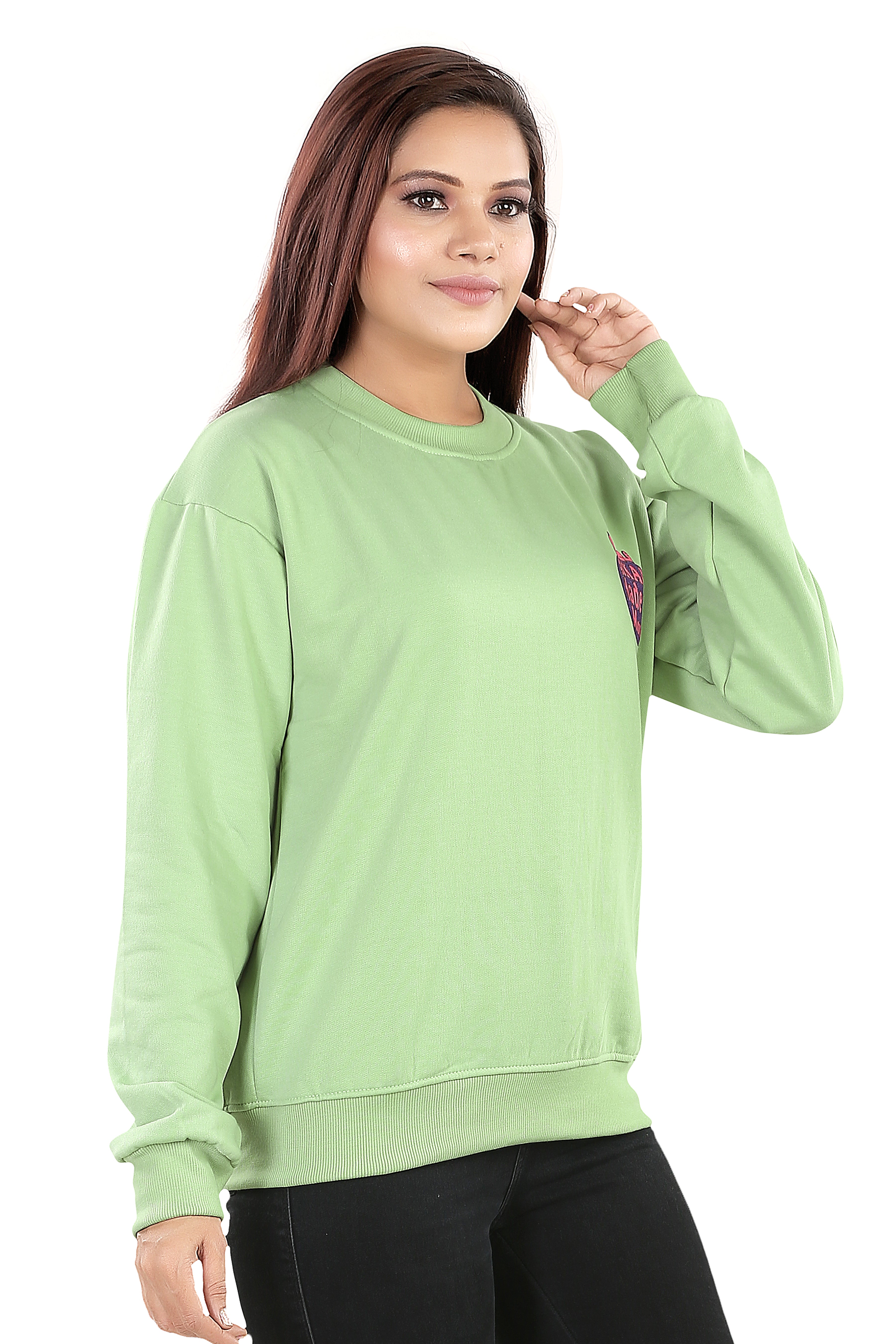 Women's RND Neck Fleese Top