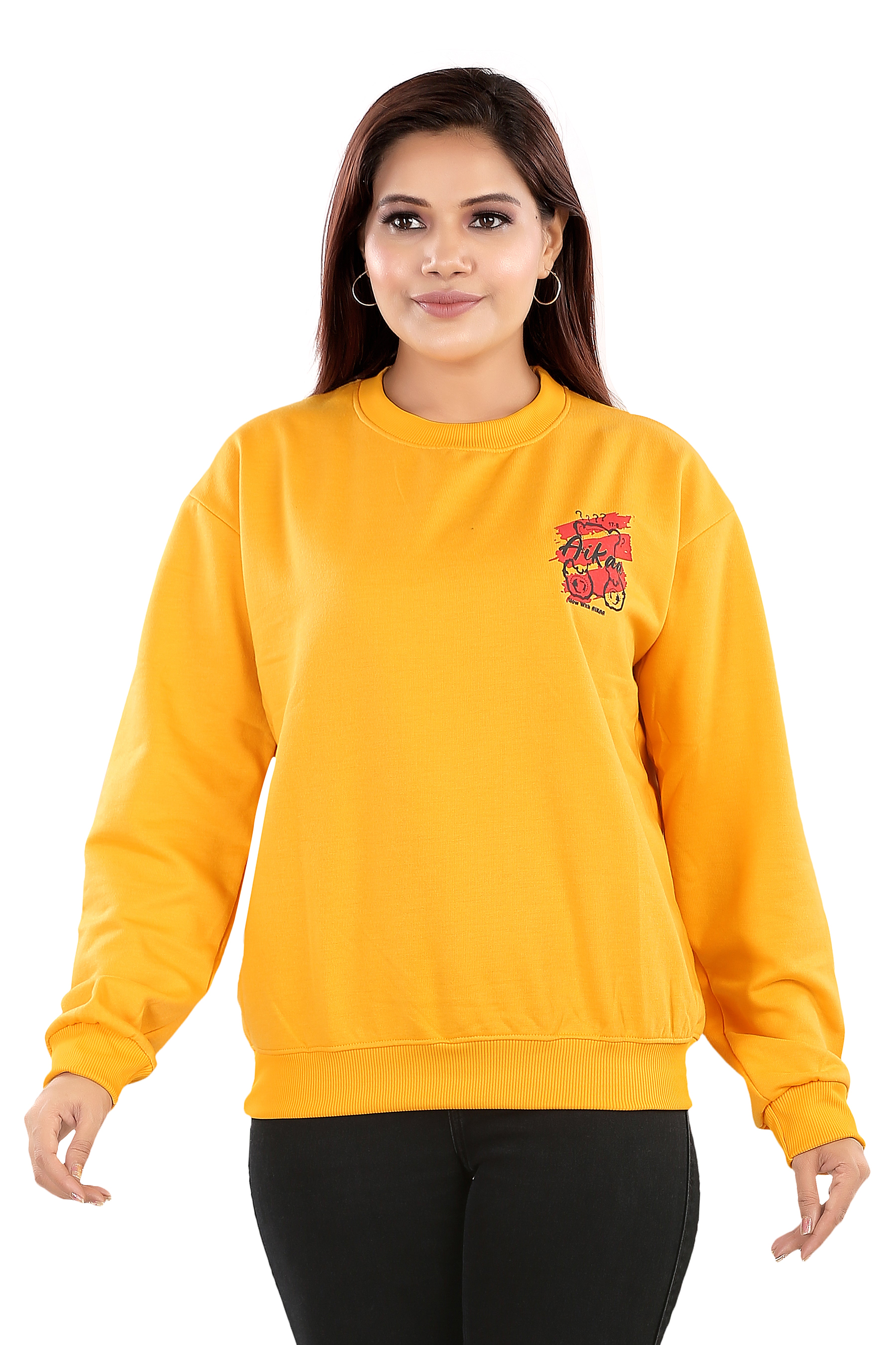 Women's RND Neck Fleese Top