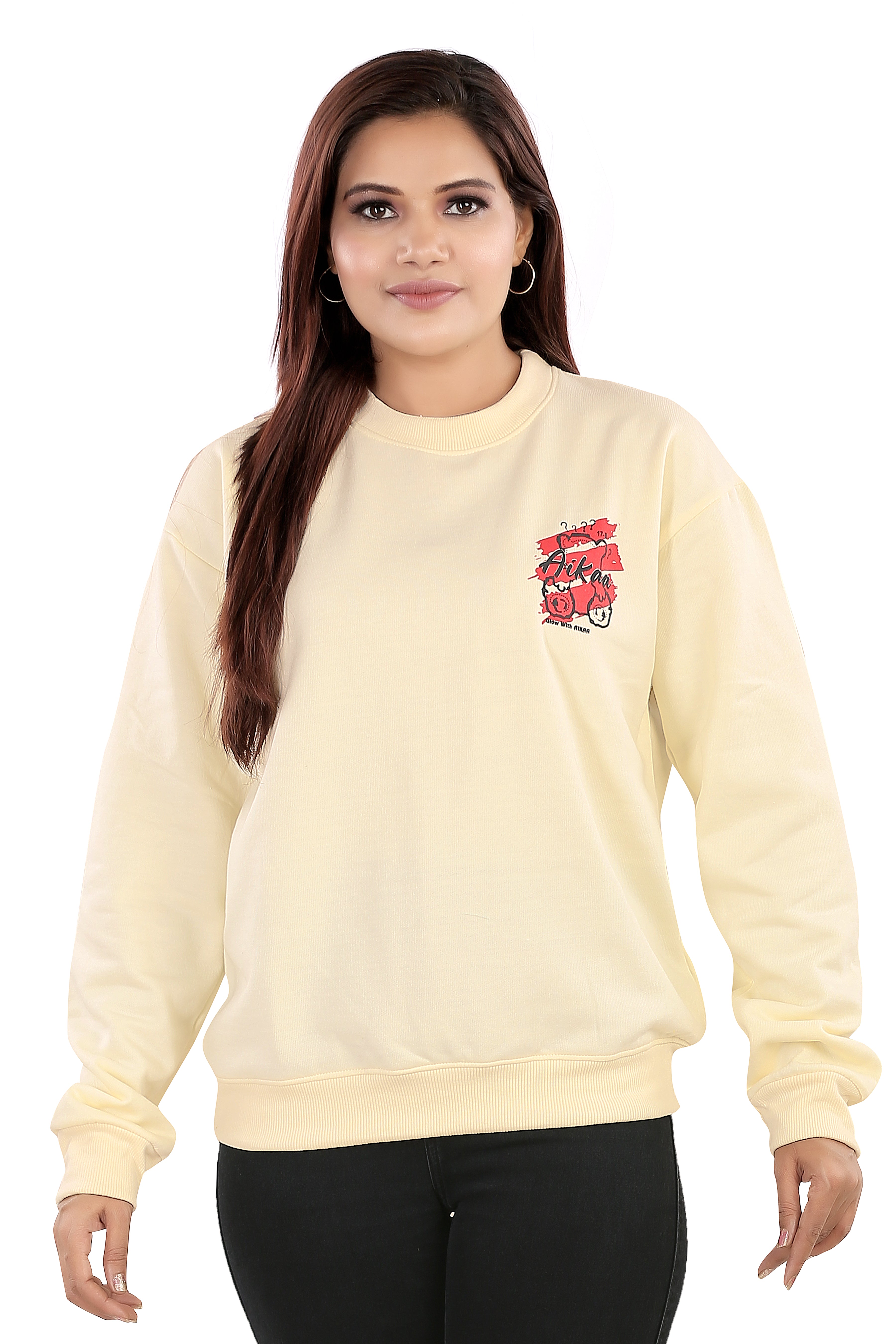 Women's RND Neck Fleese Top