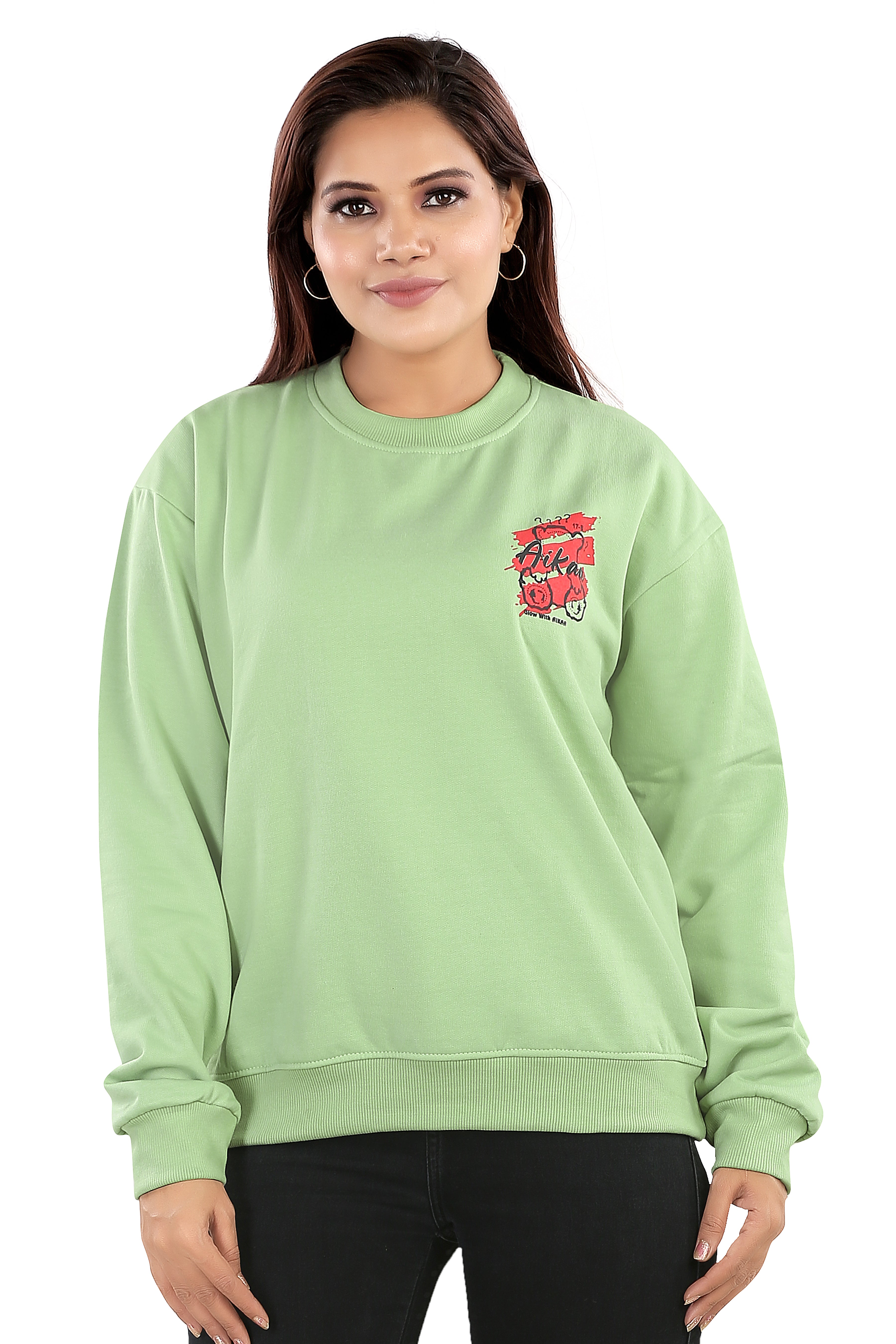 Women's RND Neck Fleese Top