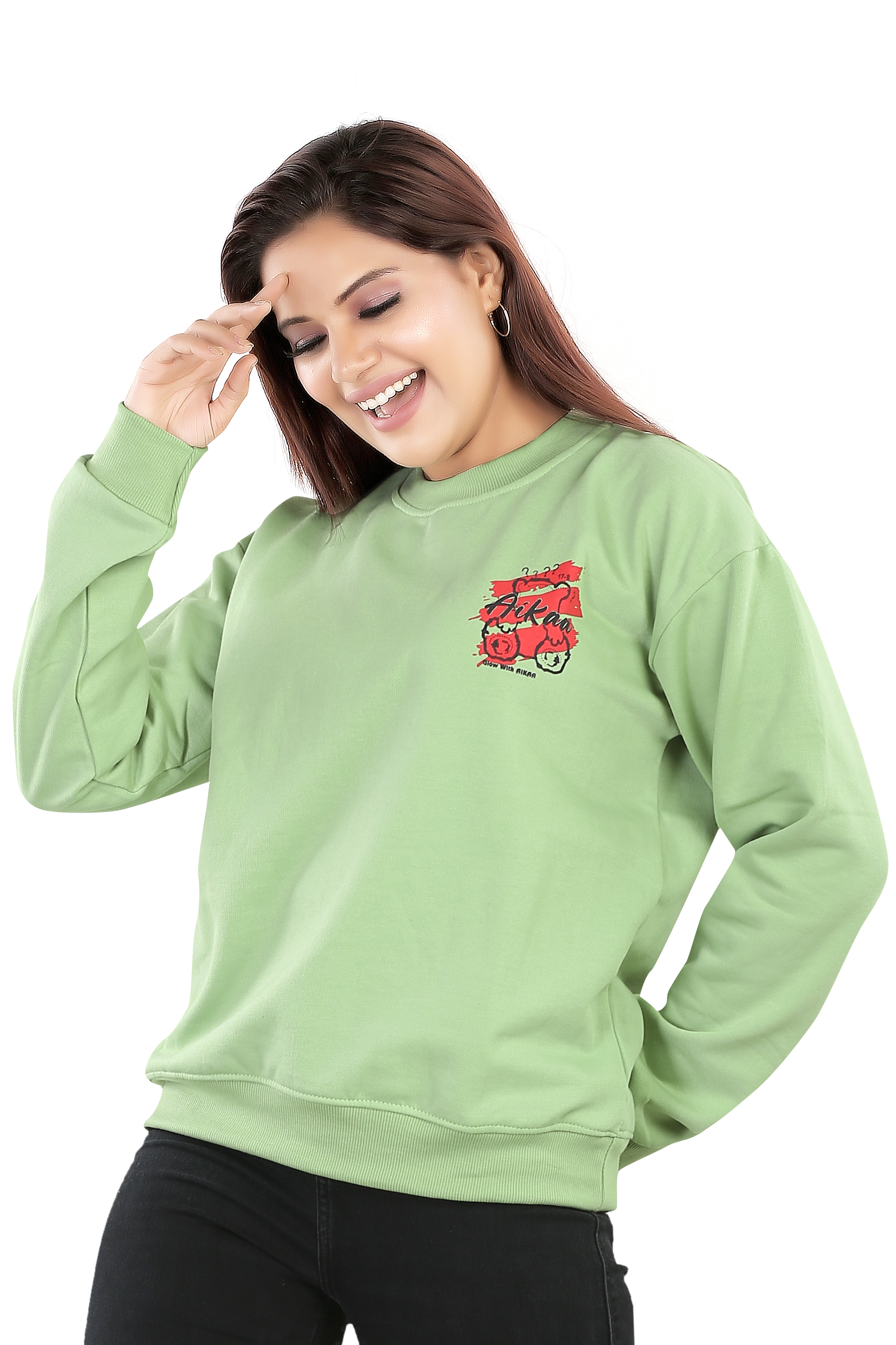 Women's RND Neck Fleese Top