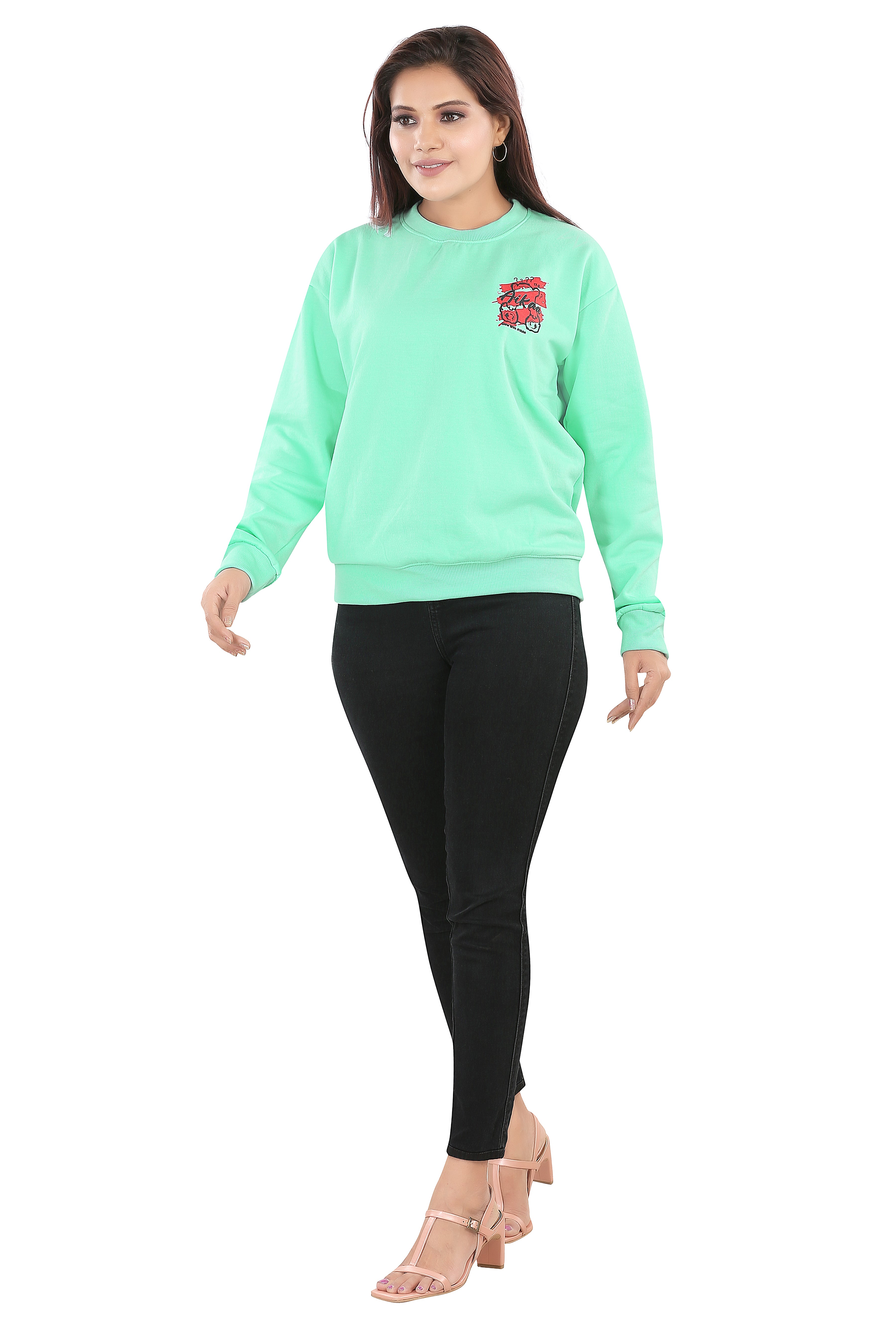 Women's RND Neck Fleese Top