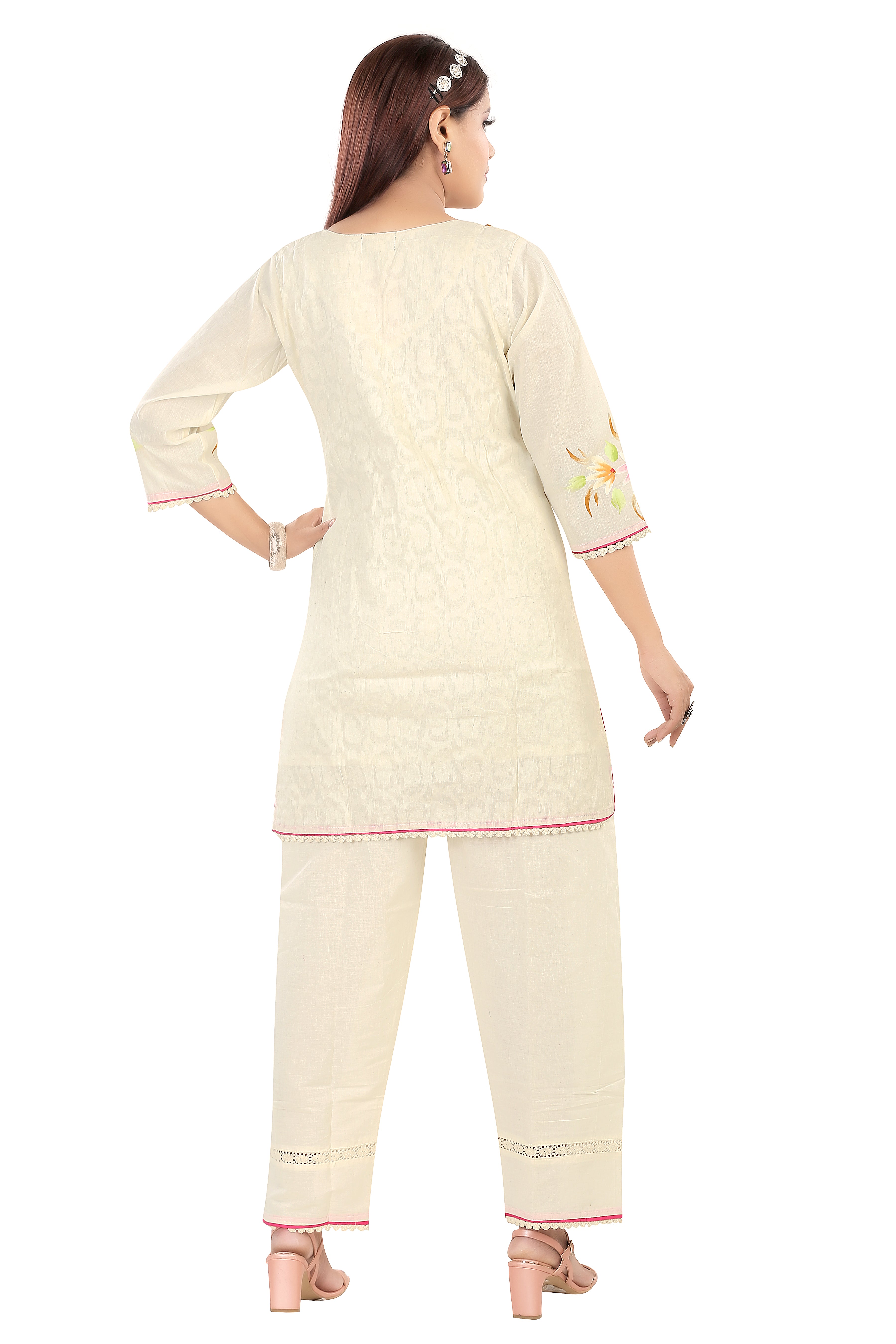 Floral EMB Kurti Set