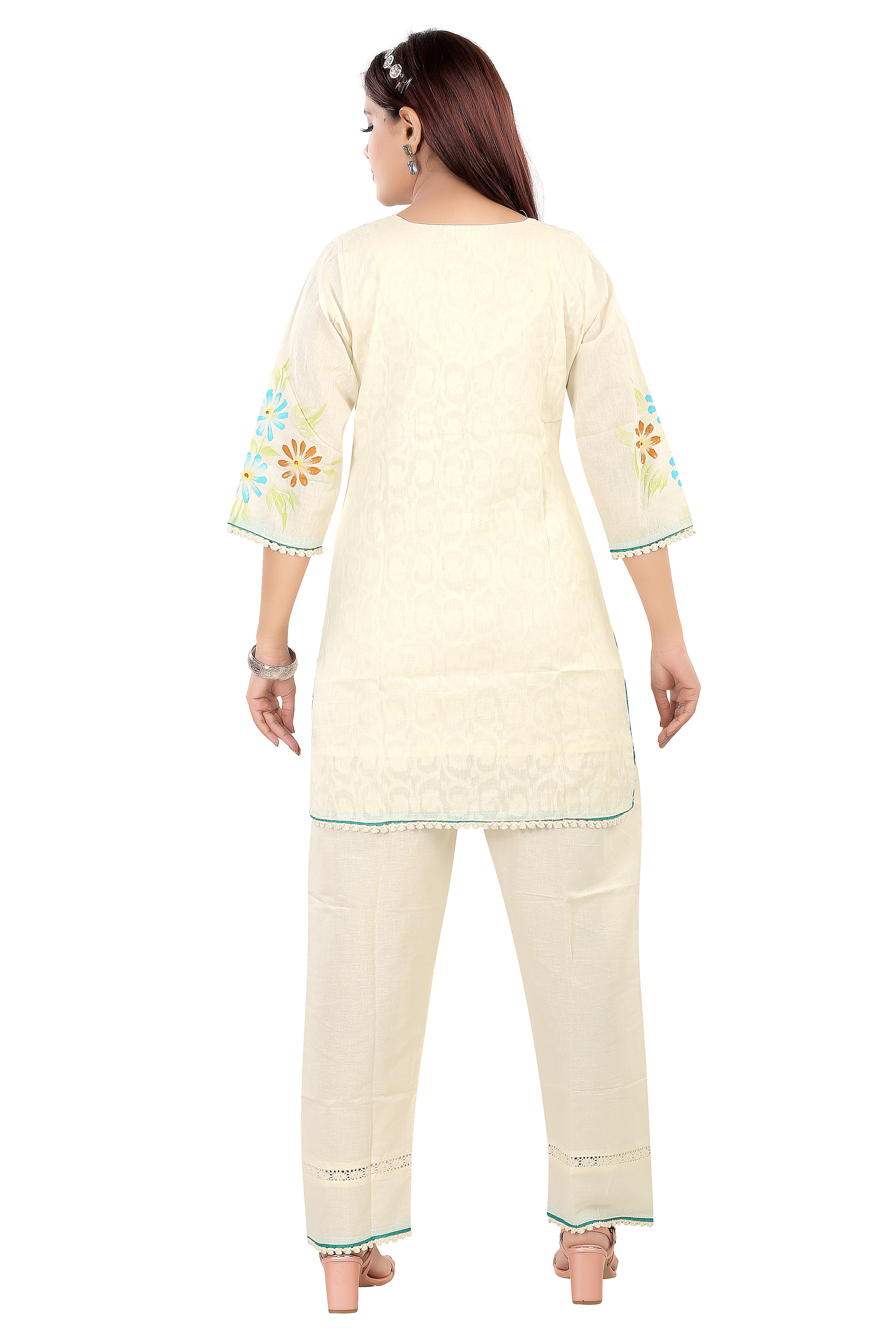 Floral EMB Kurti Set