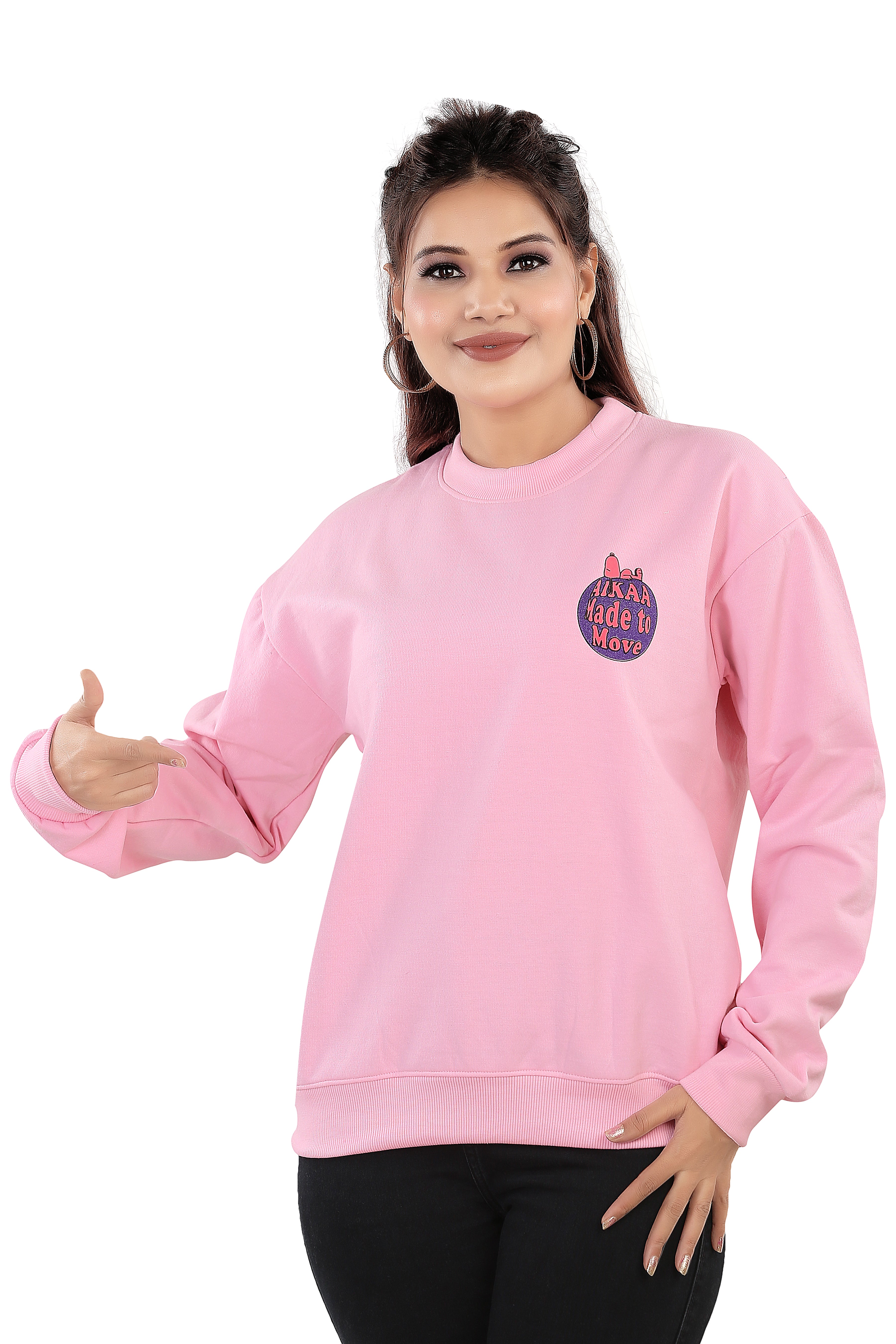 Women's RND Neck Fleese Top