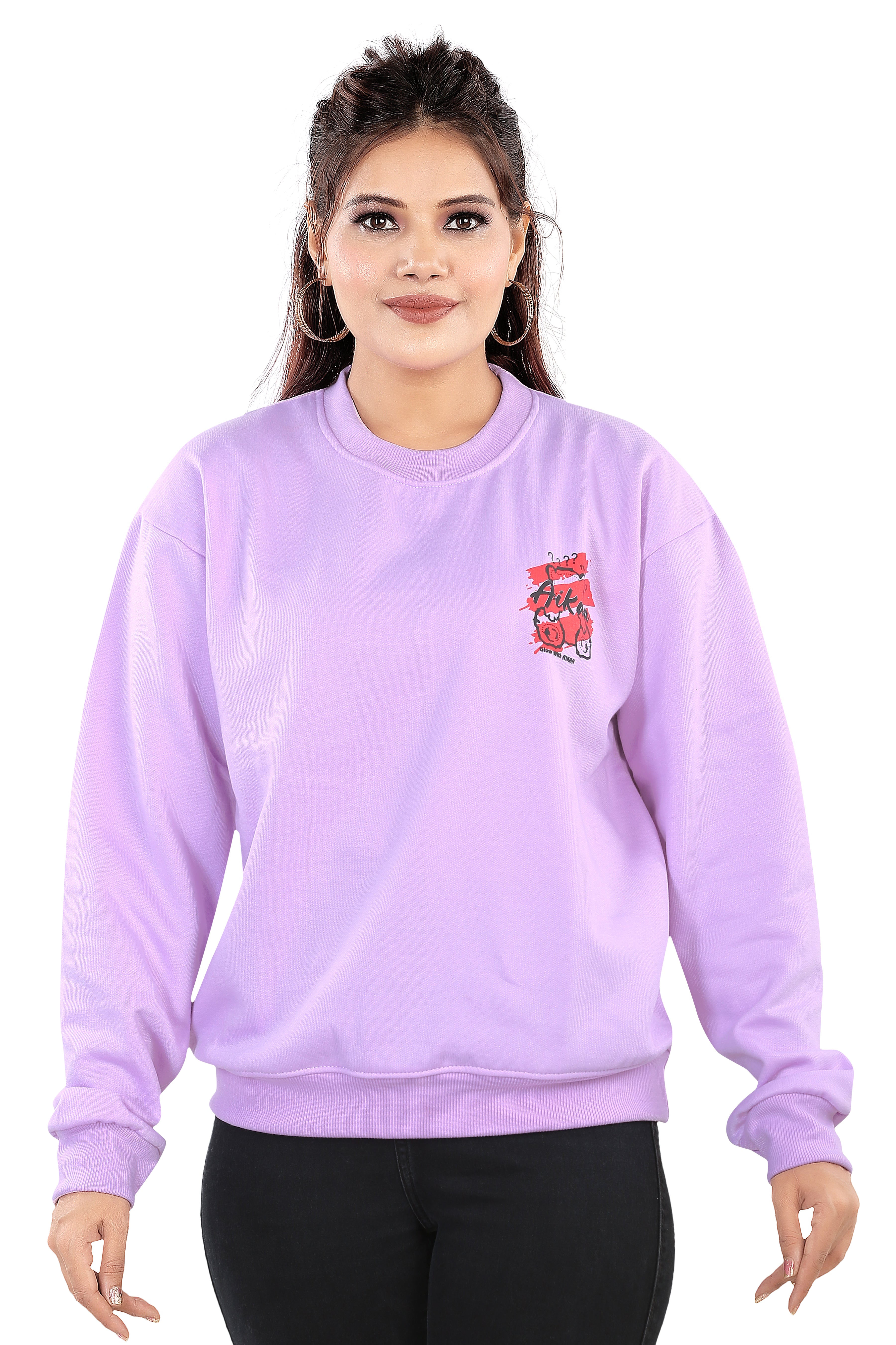 Women's RND Neck Fleese Top