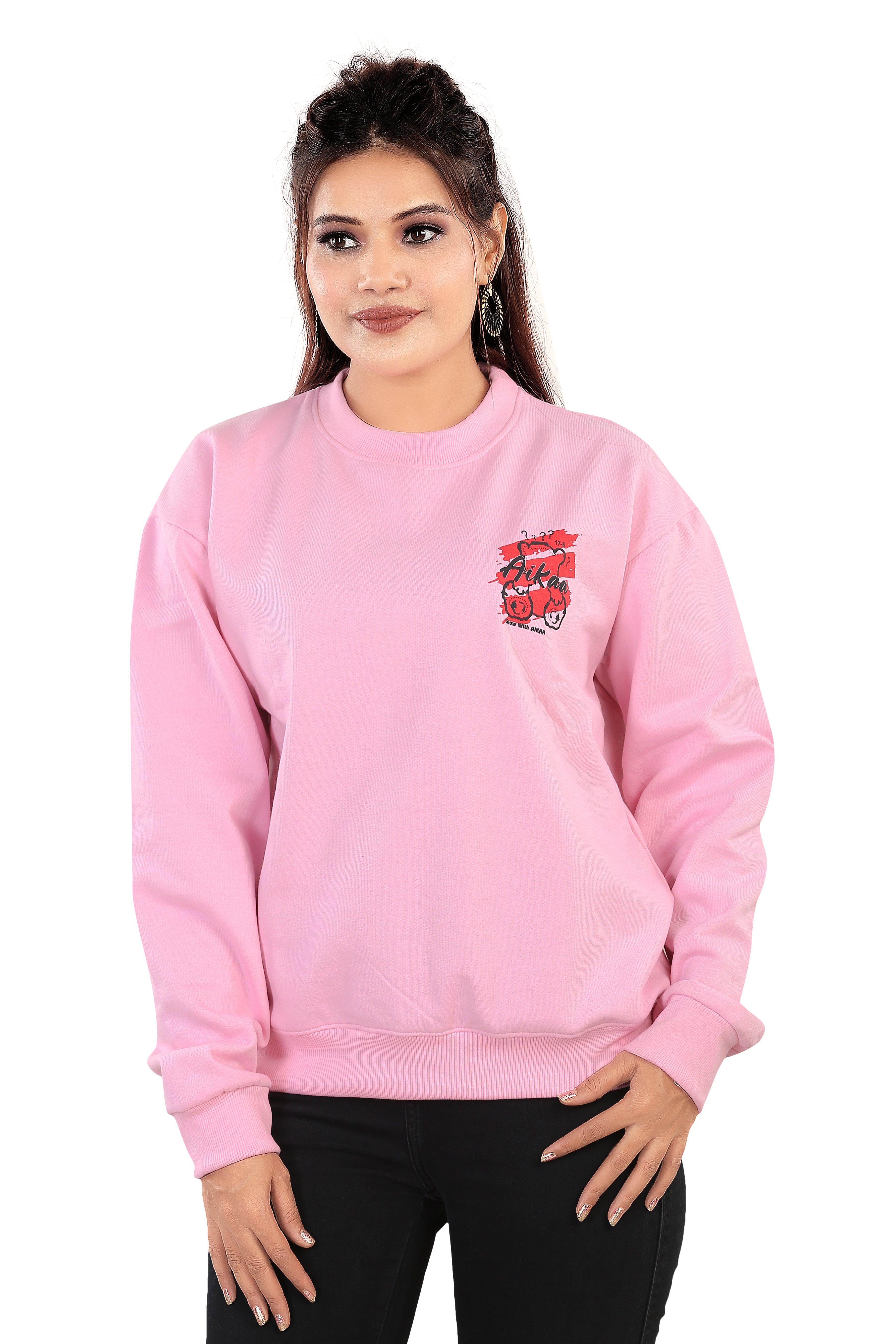 Women's RND Neck Fleese Top
