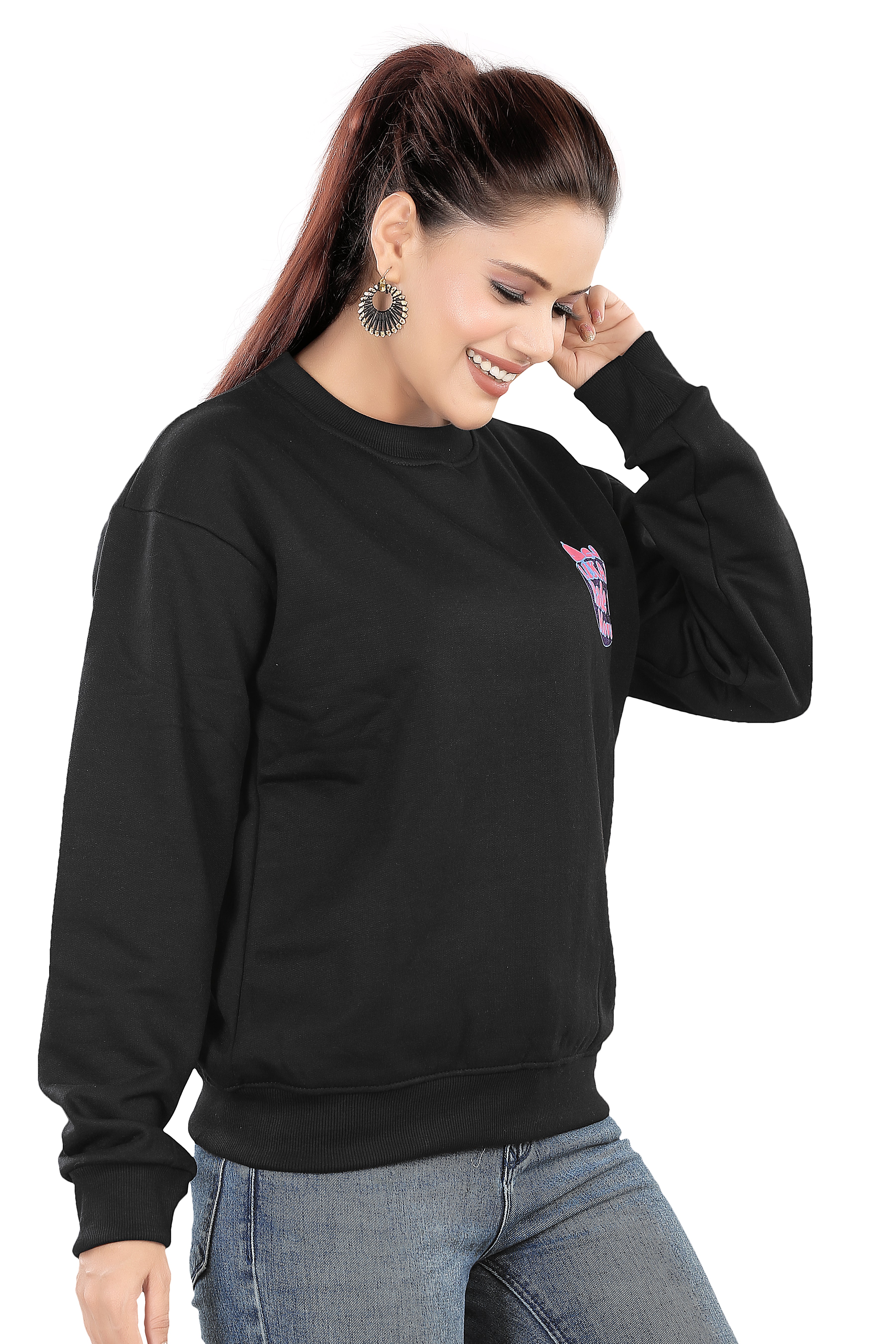 Women's RND Neck Fleese Top