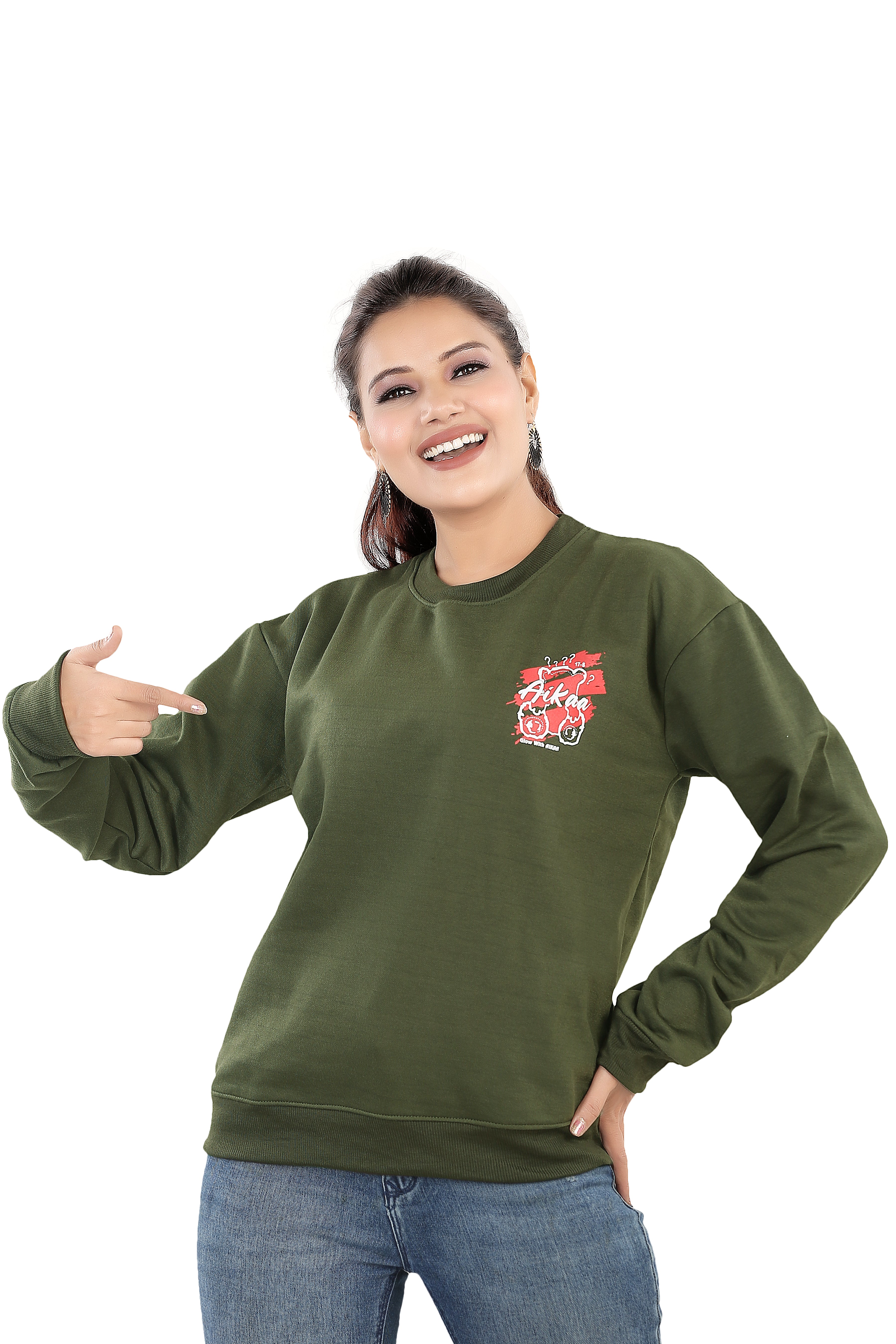 Women's RND Neck Fleese Top