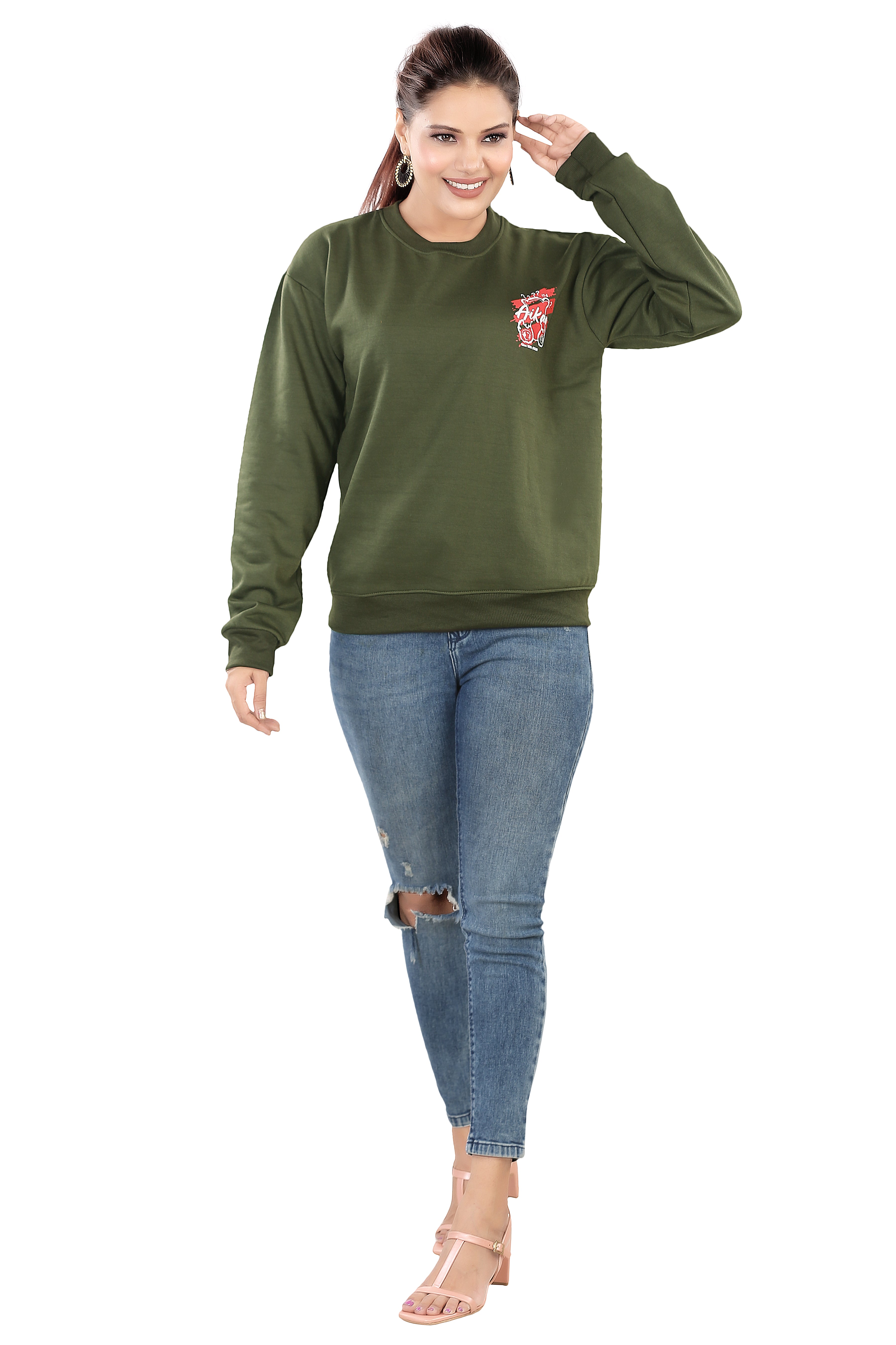 Women's RND Neck Fleese Top