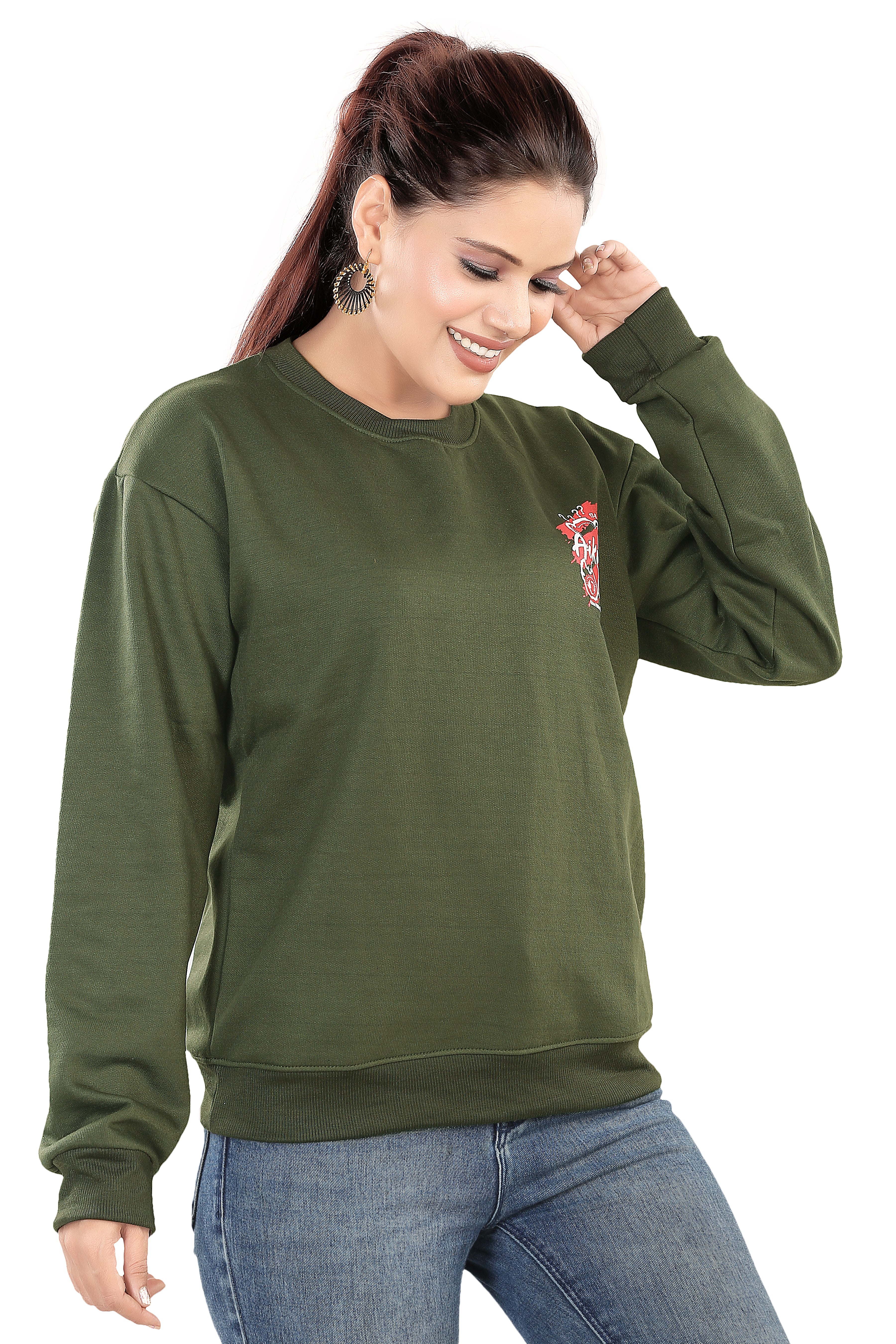 Women's RND Neck Fleese Top
