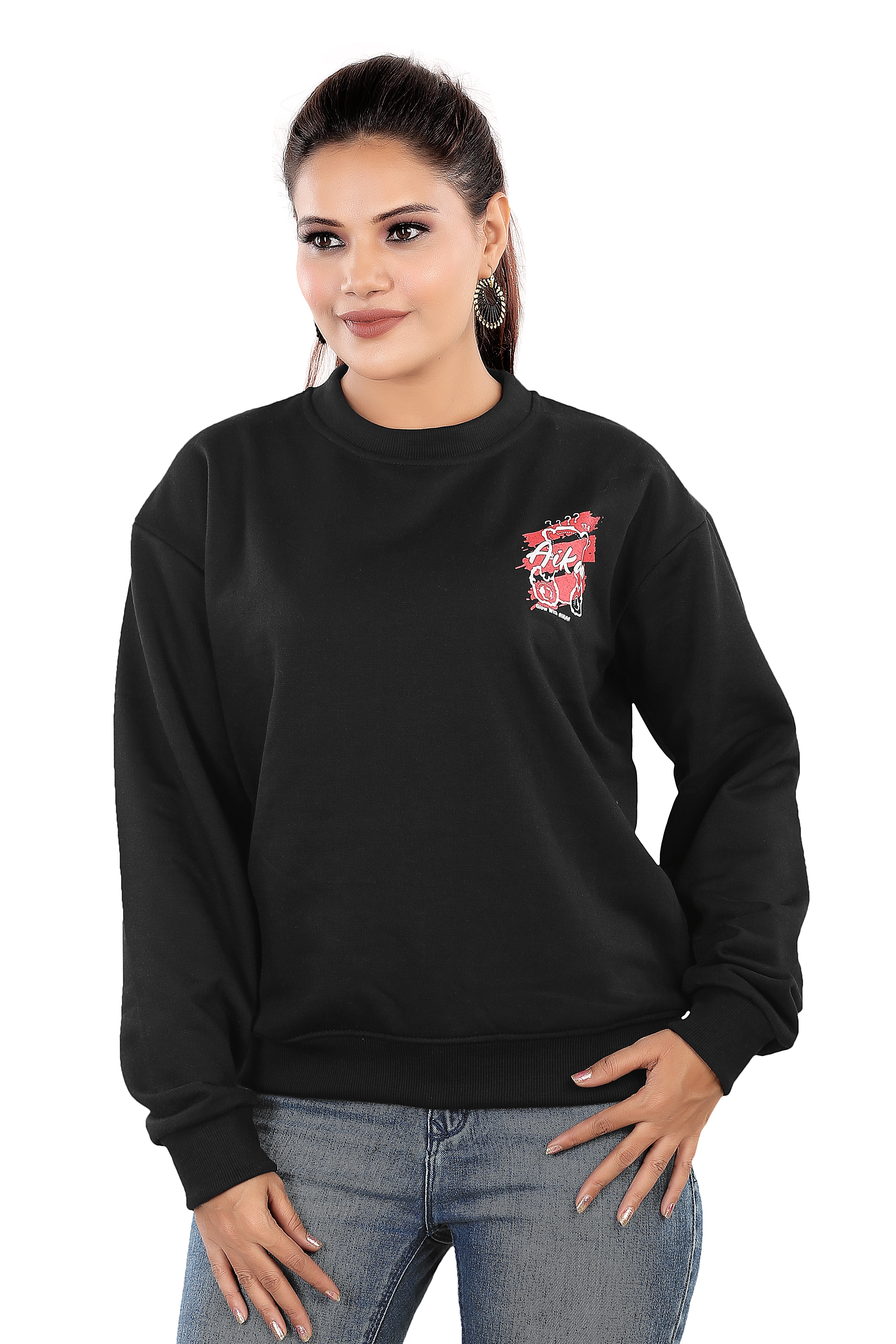 Women's RND Neck Fleese Top