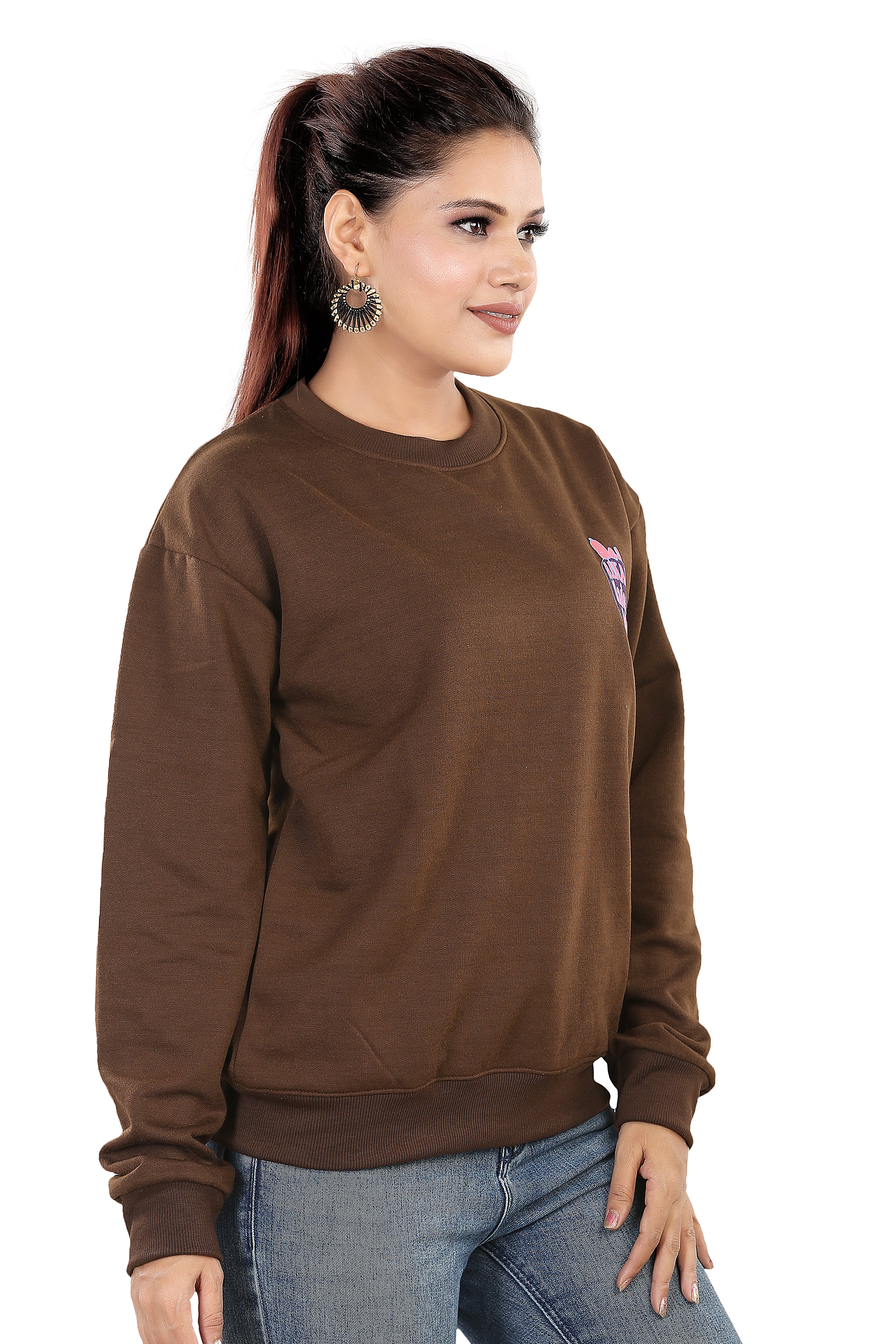 Women's RND Neck Fleese Top