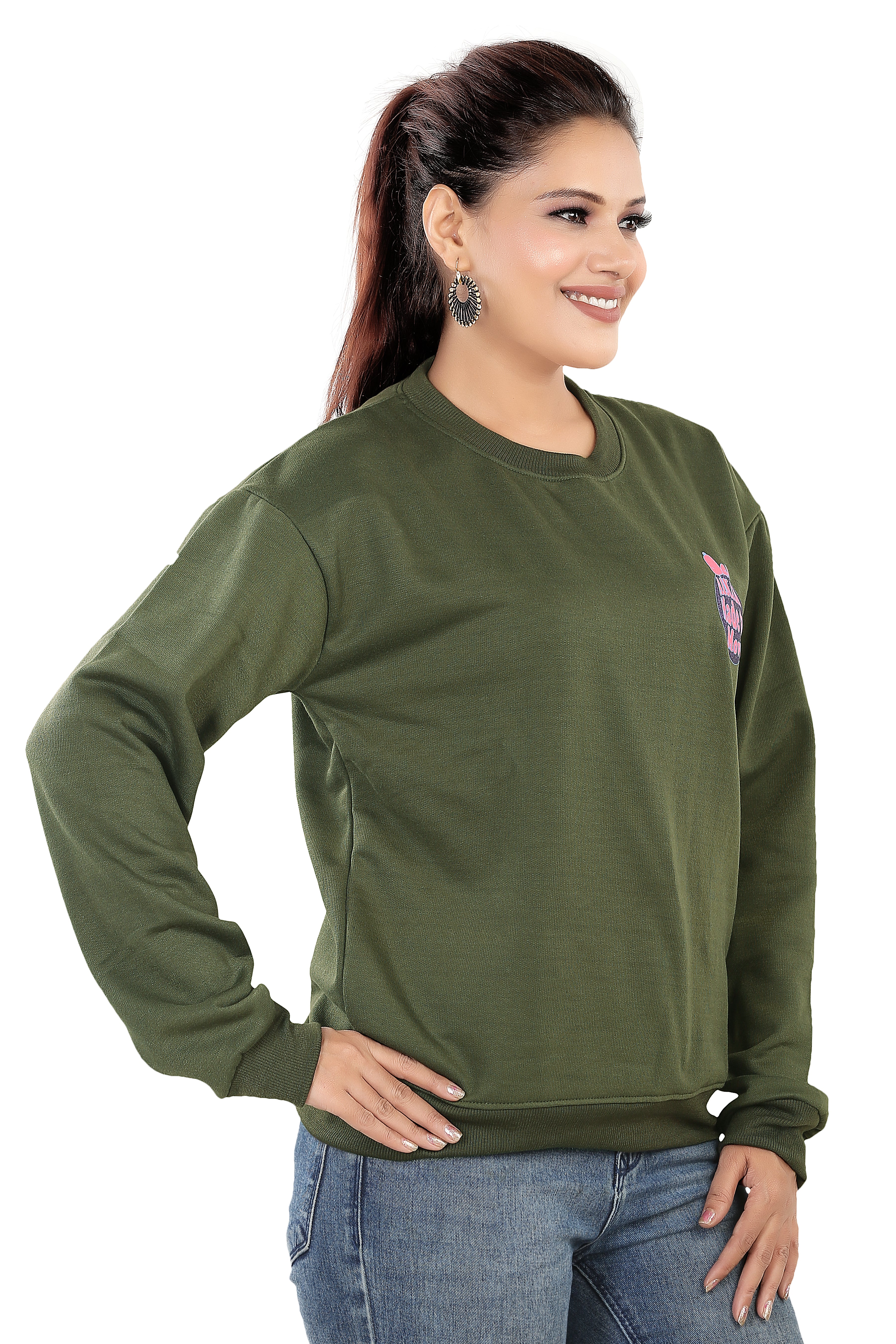 Women's RND Neck Fleese Top