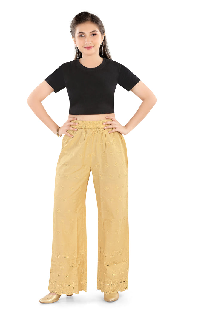 Women's Ethnic Schiffli Palazzo Combo Pack of 2