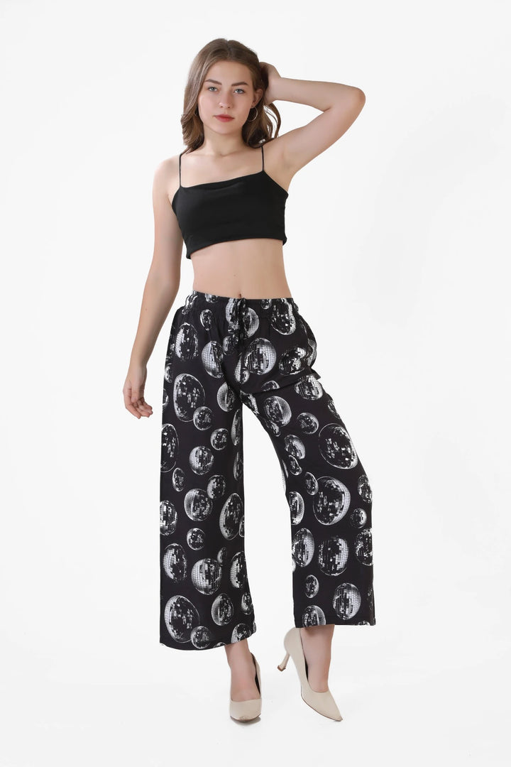 Women's Ethnic Wear Black Palazzo - 2 Combo Set
