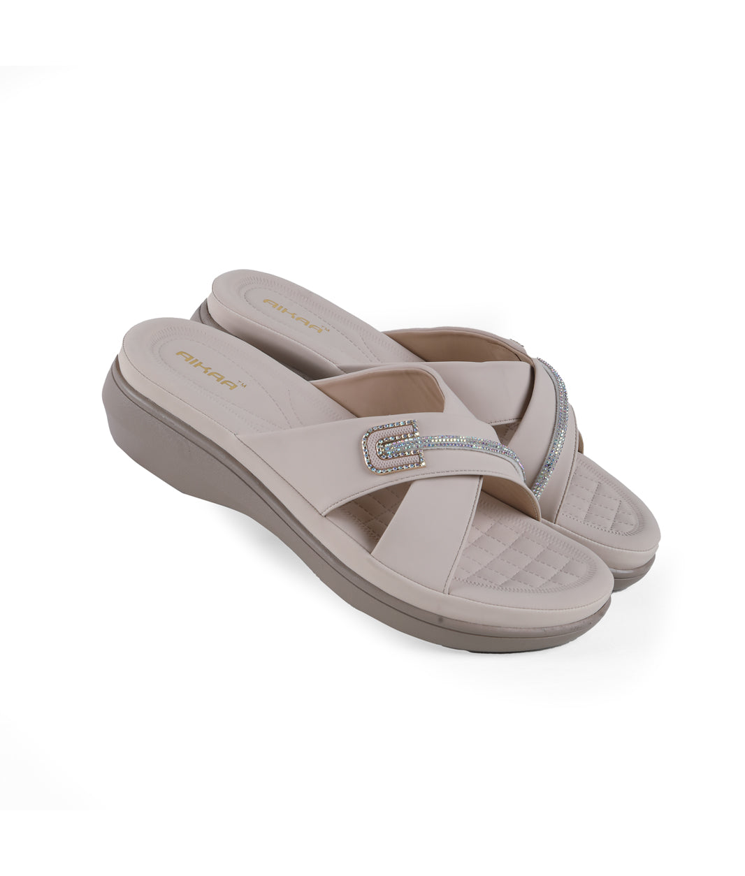AIKAA Crystal Comfy Wedges