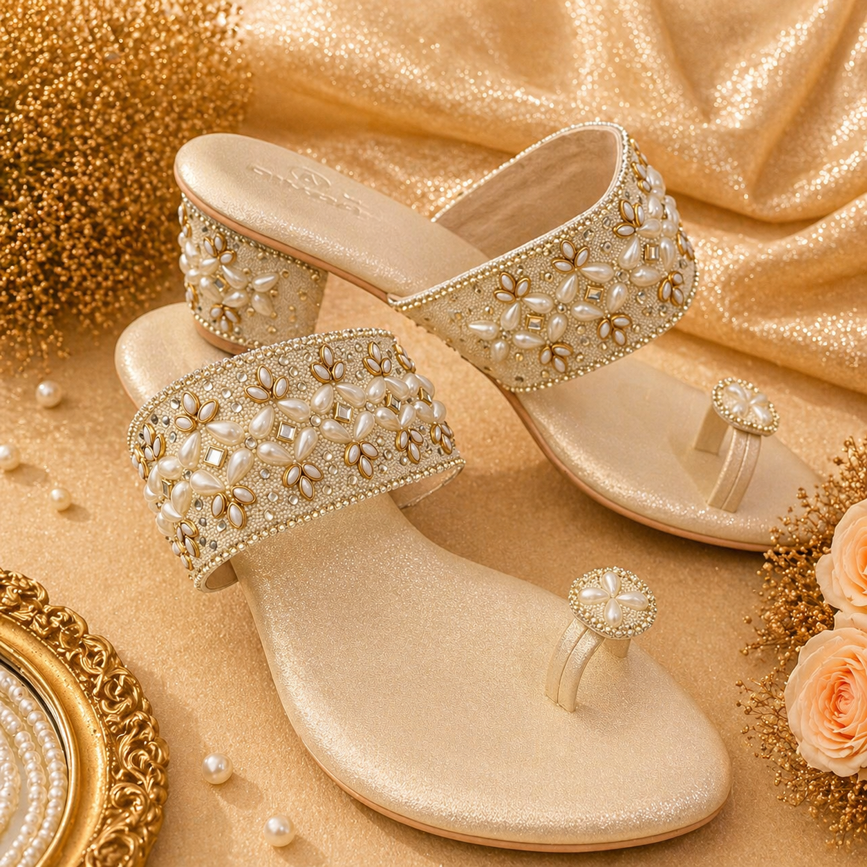 Aurelia Pearl Luxe Toe Slides