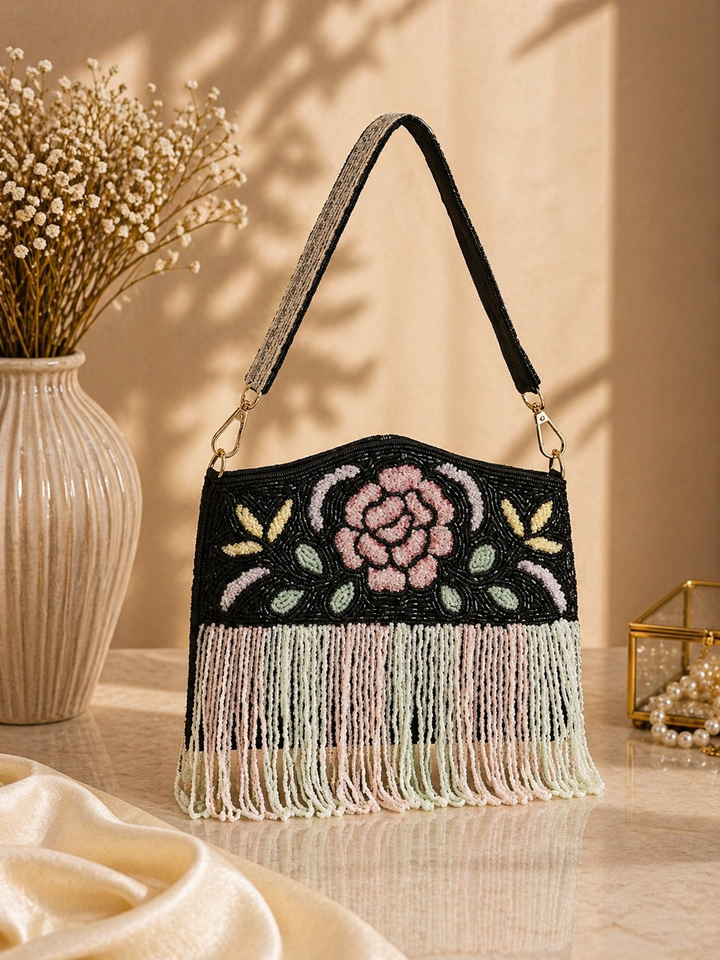 Embroidered Sling Clutch