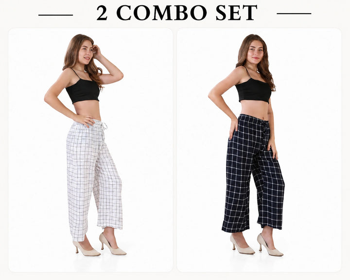 Women's Stylish Solid Everyday Wear Palazzo 2 Combo Set