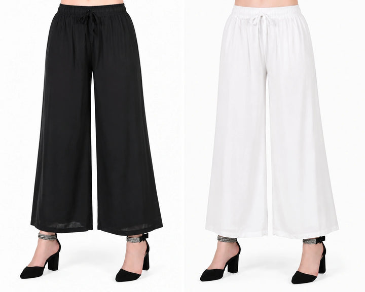 Casual Palazzo 2 Combo Set (Black & White)