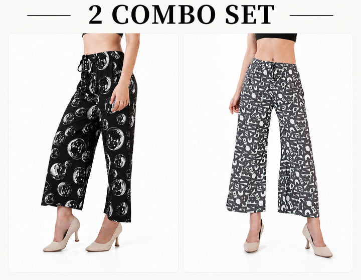 Women's Premium Cotton Blend Casual Trousers Set 2 Combo Set