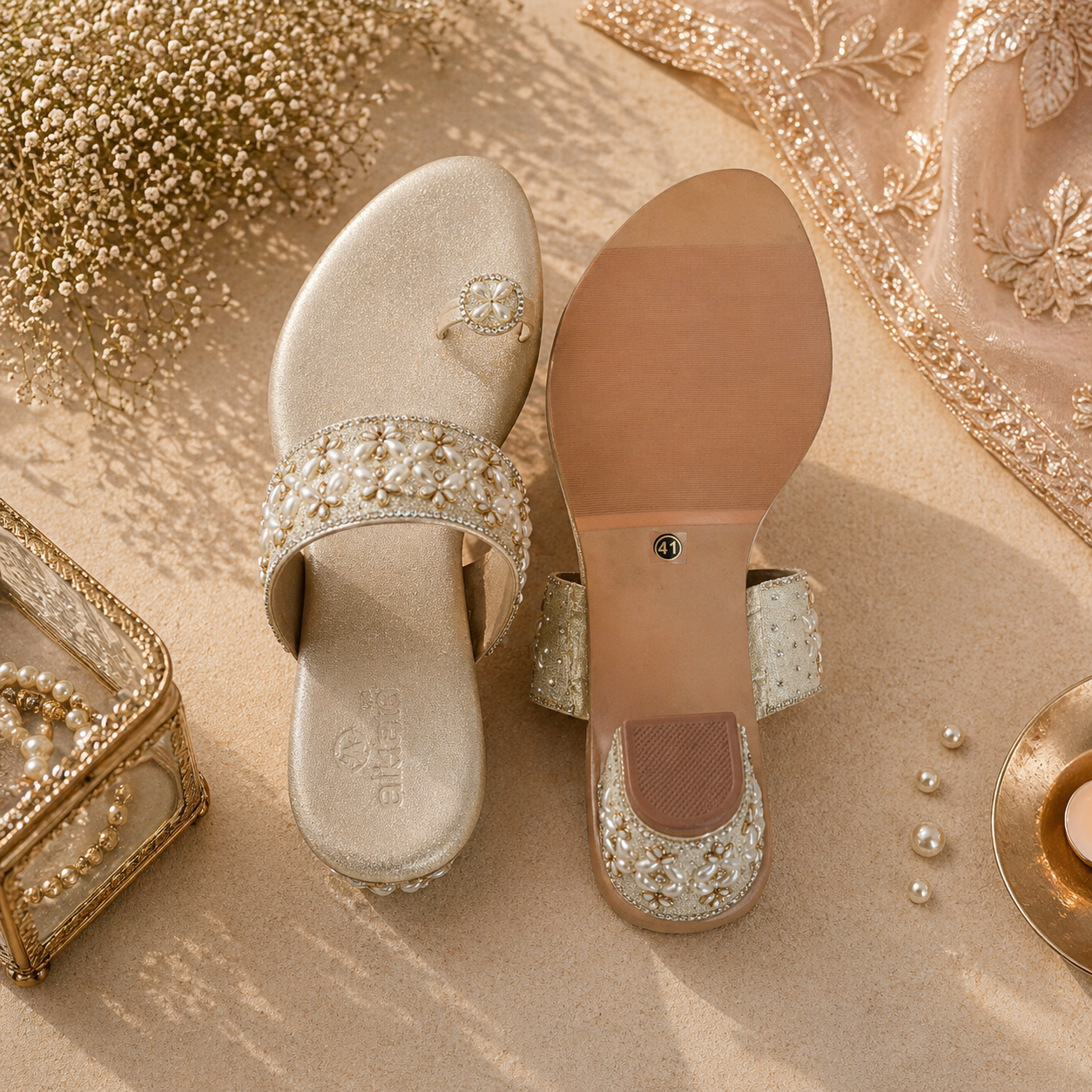 AIKAA Embellished Footwear