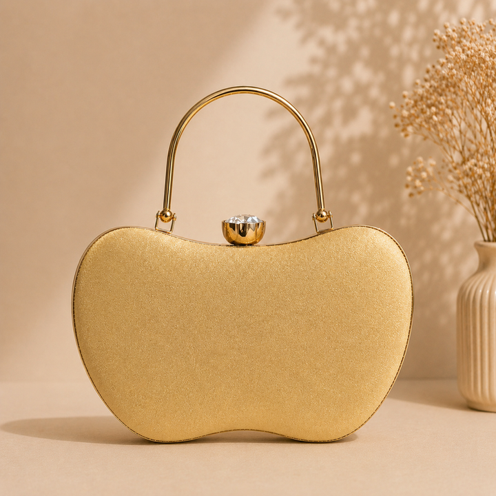 Elegant Embroidered Clutch with Pearl & Stone Work