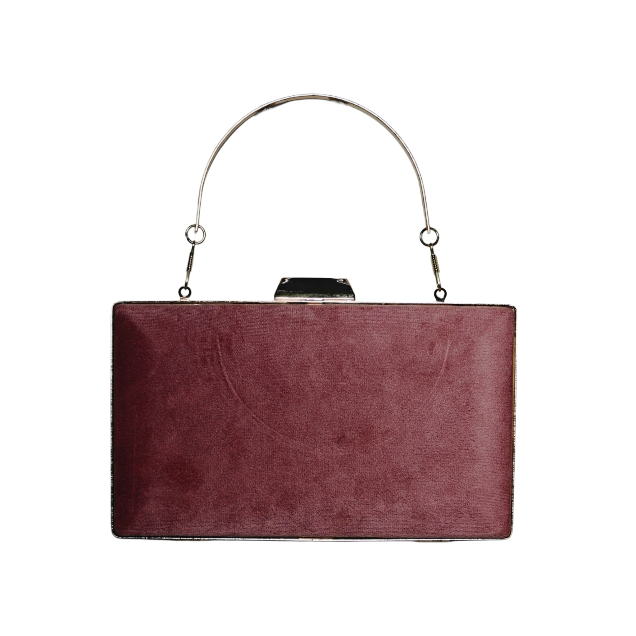 Velvet Clutch with Crystal Brooch