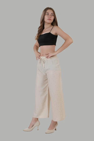 Comfortable women’s beige palazzo by AIKAA