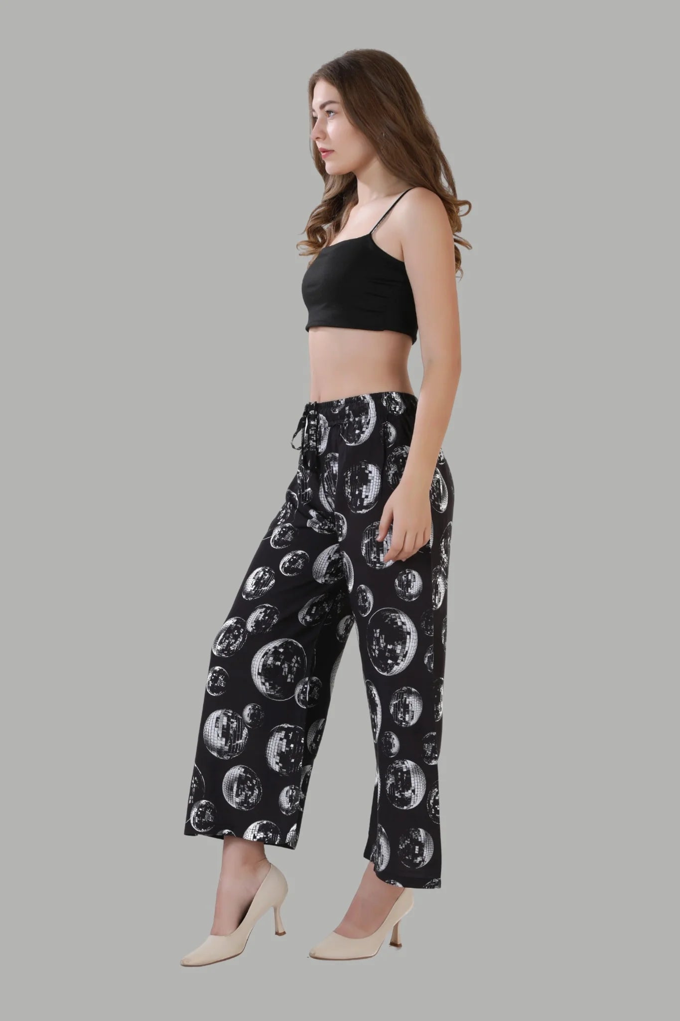 Comfortable women’s black palazzo trousers by AIKAA
