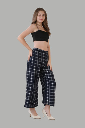 Stylish black wide leg palazzo trousers for women