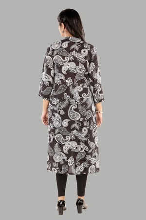 Elegant bloom print ethnic kurti for casual wear