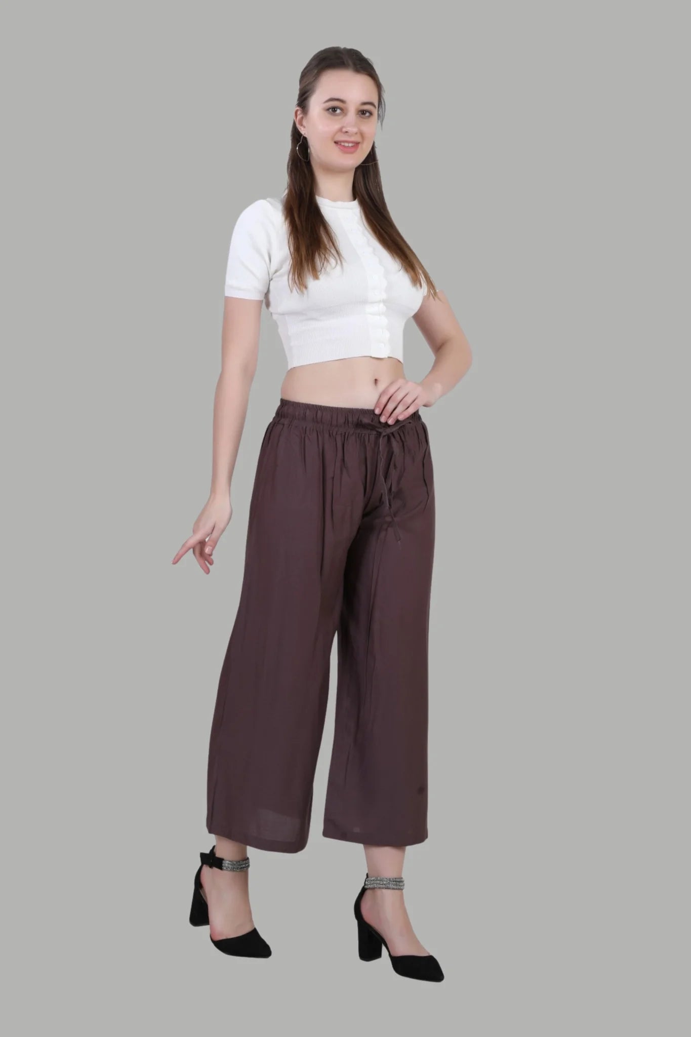 Comfortable women’s brown palazzo by AIKAA