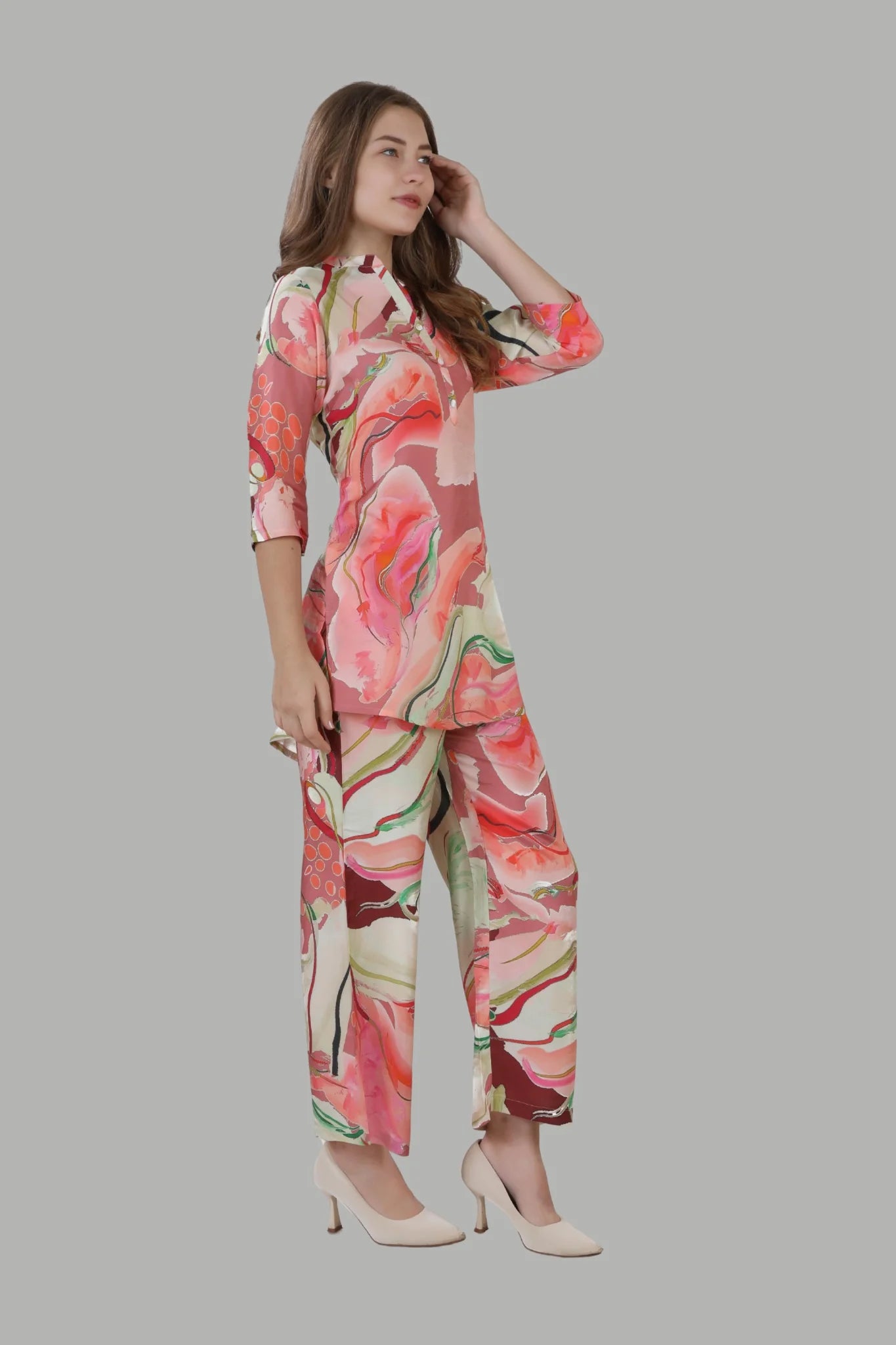 Comfortable women’s colourful two piece set by AIKAA