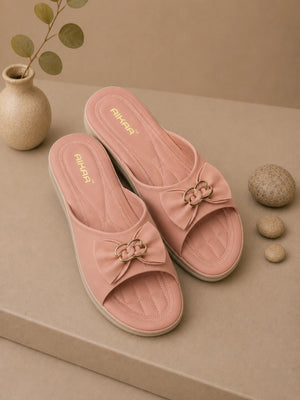 AIKAA Comfy Slides in peach for women