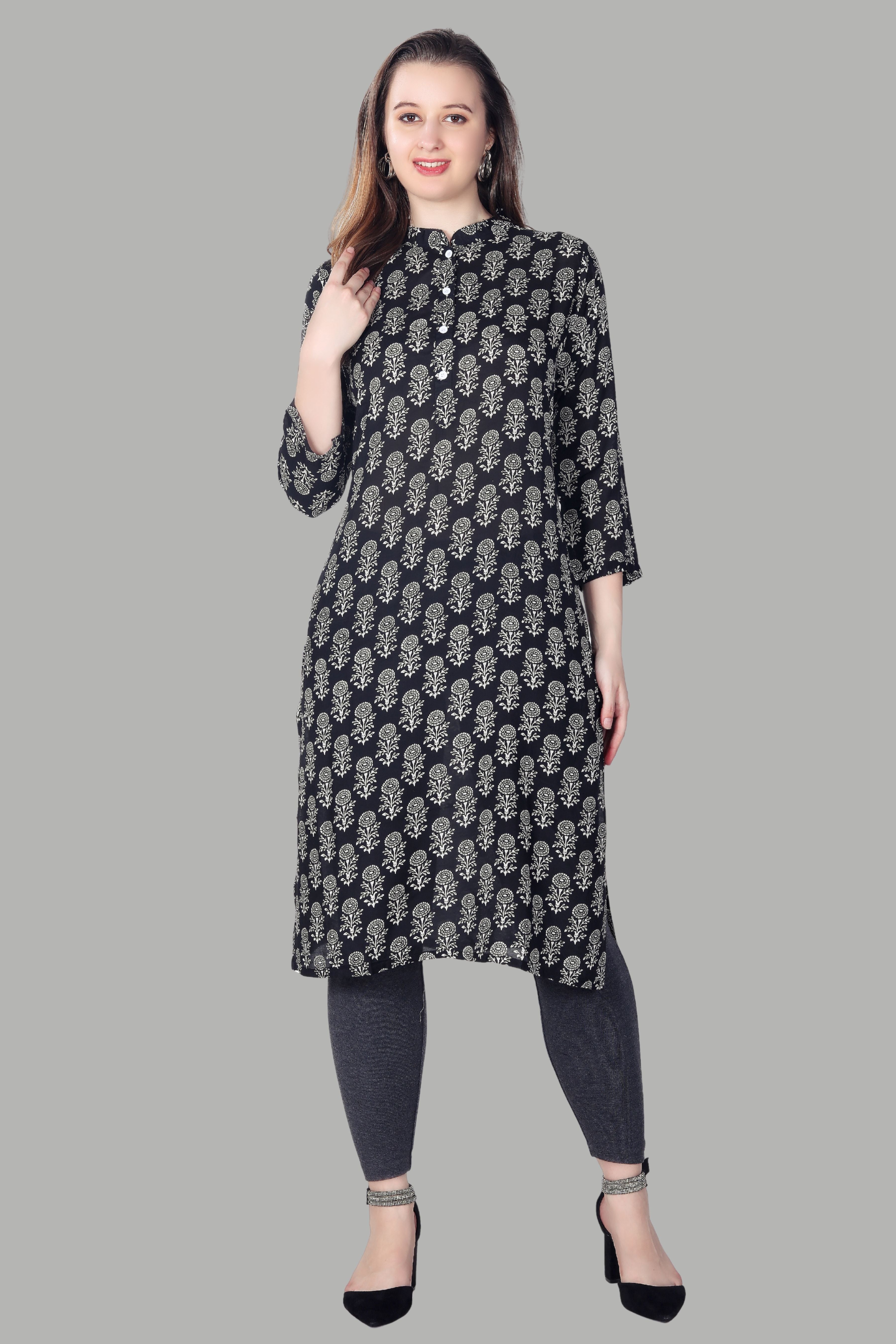 Elegant floral kurti for casual and festive wear
