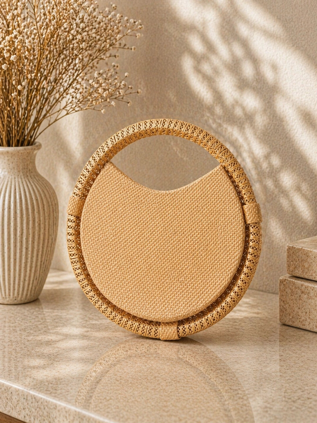 Elegant women’s luxury gold round clutch by AIKAA
