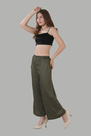 Comfortable women’s green wide leg palazzo pants