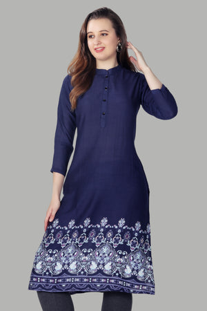 Elegant indigo printed kurti for casual and festive wear
