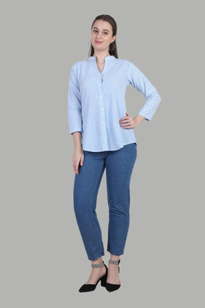 Comfortable light blue casual top by AIKAA