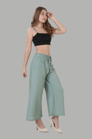 Comfortable women’s light green palazzo by AIKAA