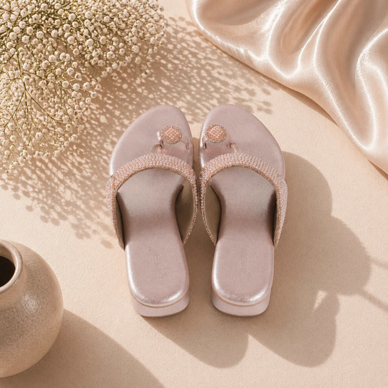 Comfortable women’s light pink flats by AIKAA