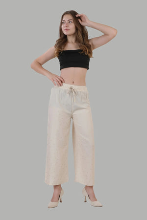 AIKAA beige palazzo pants for women