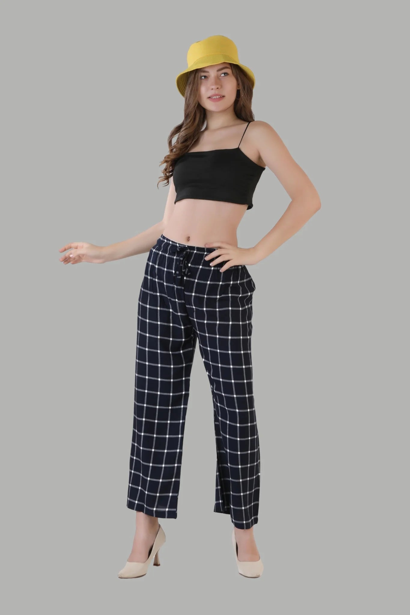 AIKAA black palazzo pants for women