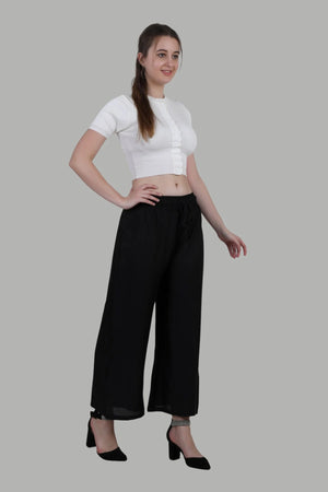 AIKAA black palazzo pants for women