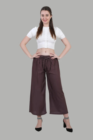 AIKAA brown palazzo pants for women