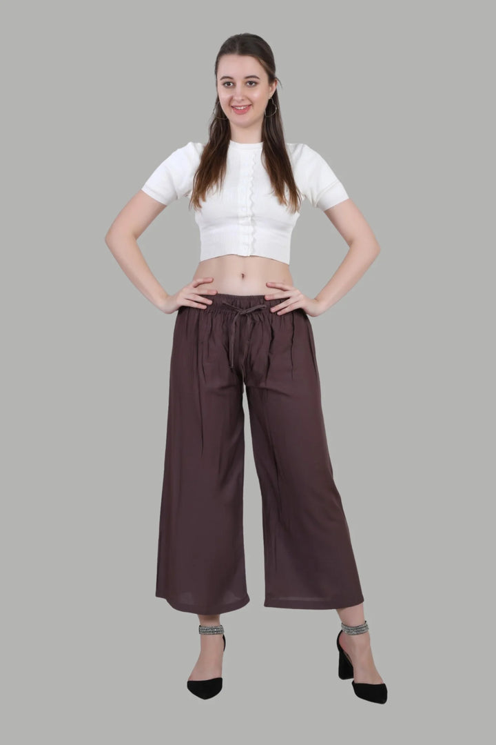 AIKAA brown palazzo pants for women