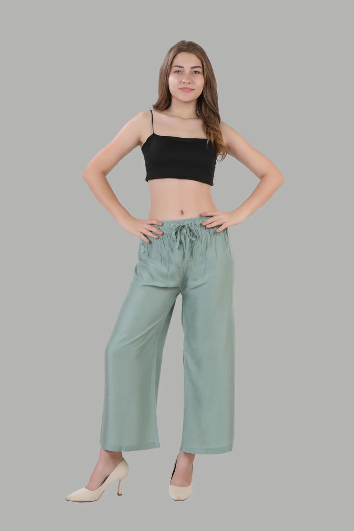 AIKAA light green palazzo pants for women