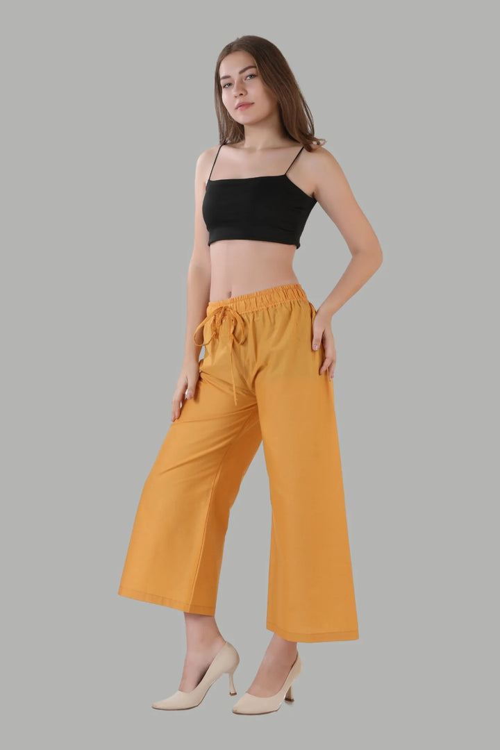 AIKAA yellow palazzo pants for women